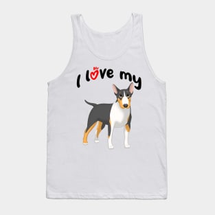 I Love My Black, Tan & White Bull Terrier Dog Tank Top